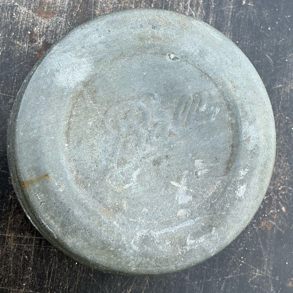 Antique Ball Zinc Porcelain Mason Jar Lid 2.5” Vintage Charm